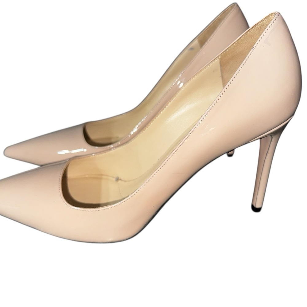 Prada Nude Patent Pointed-Toe Pumps - Picture 2 of 9